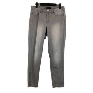 White House Black Market WHBM Grey Mid-Rise Skimmer Jeans 6